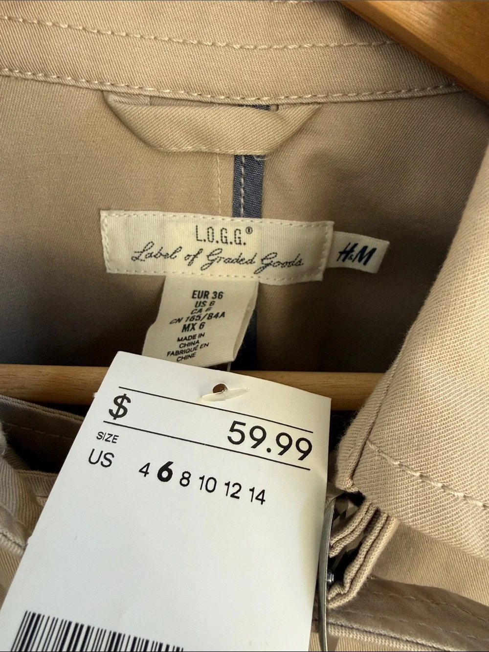 H&M Beige Belted Trench Coat